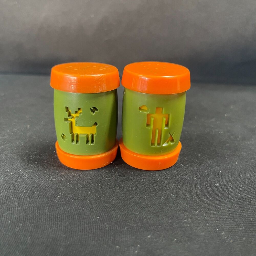St Labre Indian School Salt and Pepper Shaker Set S and P Vtg Plastic